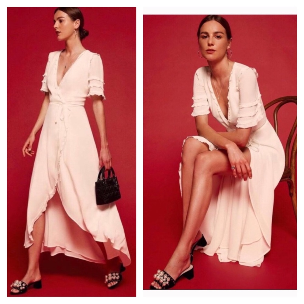 NEW Reformation Lottie wrap dress